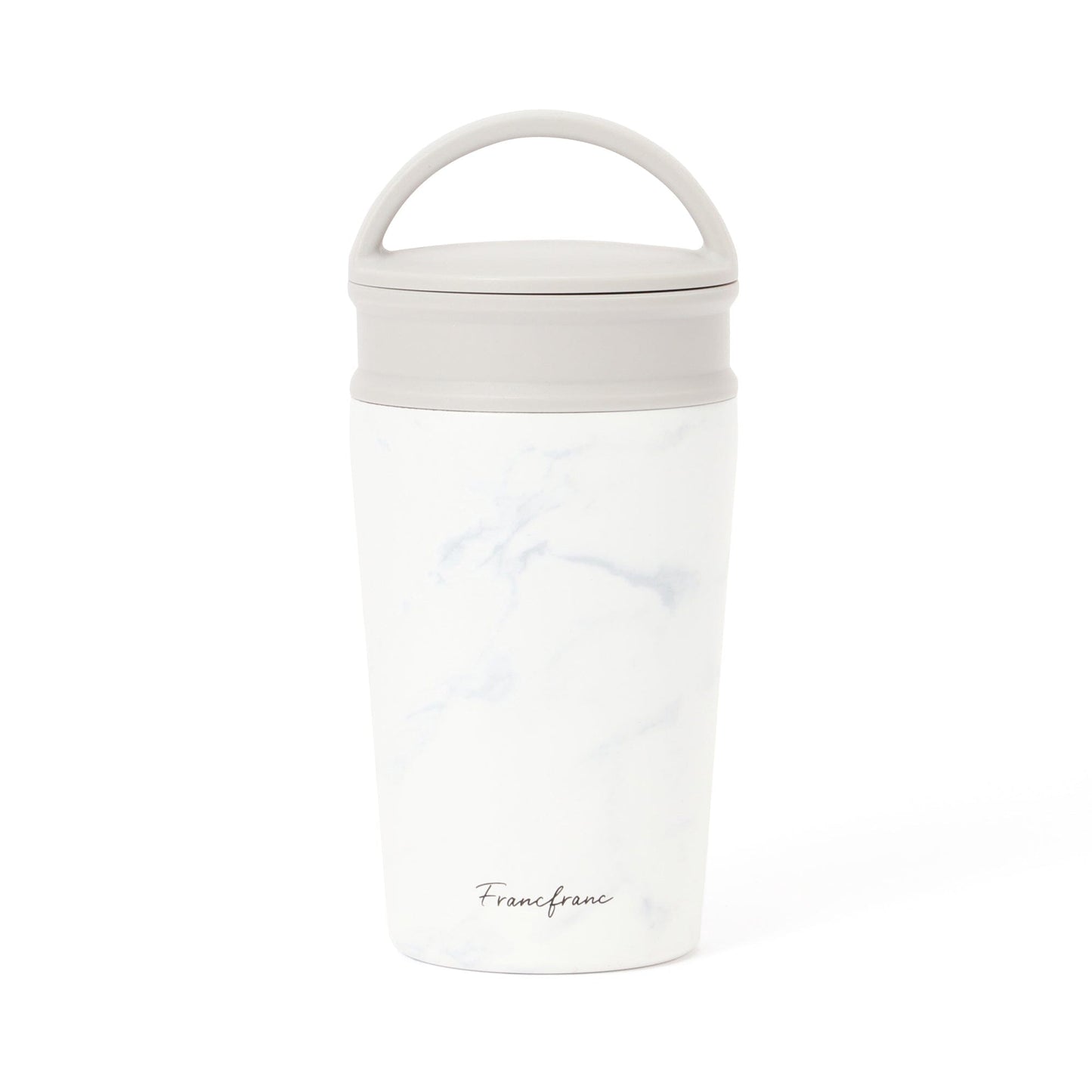 Stainless Steel Tumbler With Handle 270ml Marble White