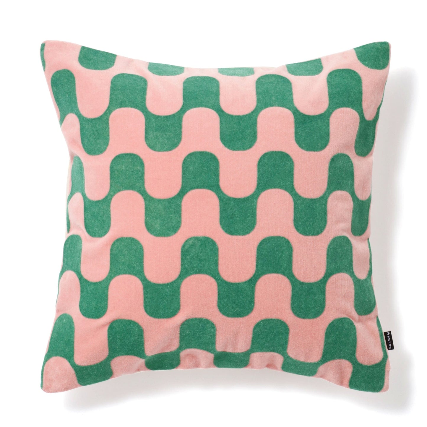 Velvet Wave Cushion Cover 450 x 450 Pink x Green