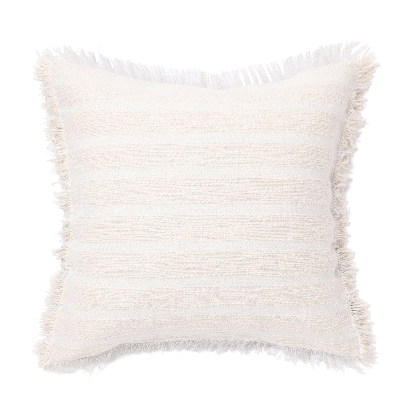 Slub Border Cushion Cover 450 x 450 Ivory