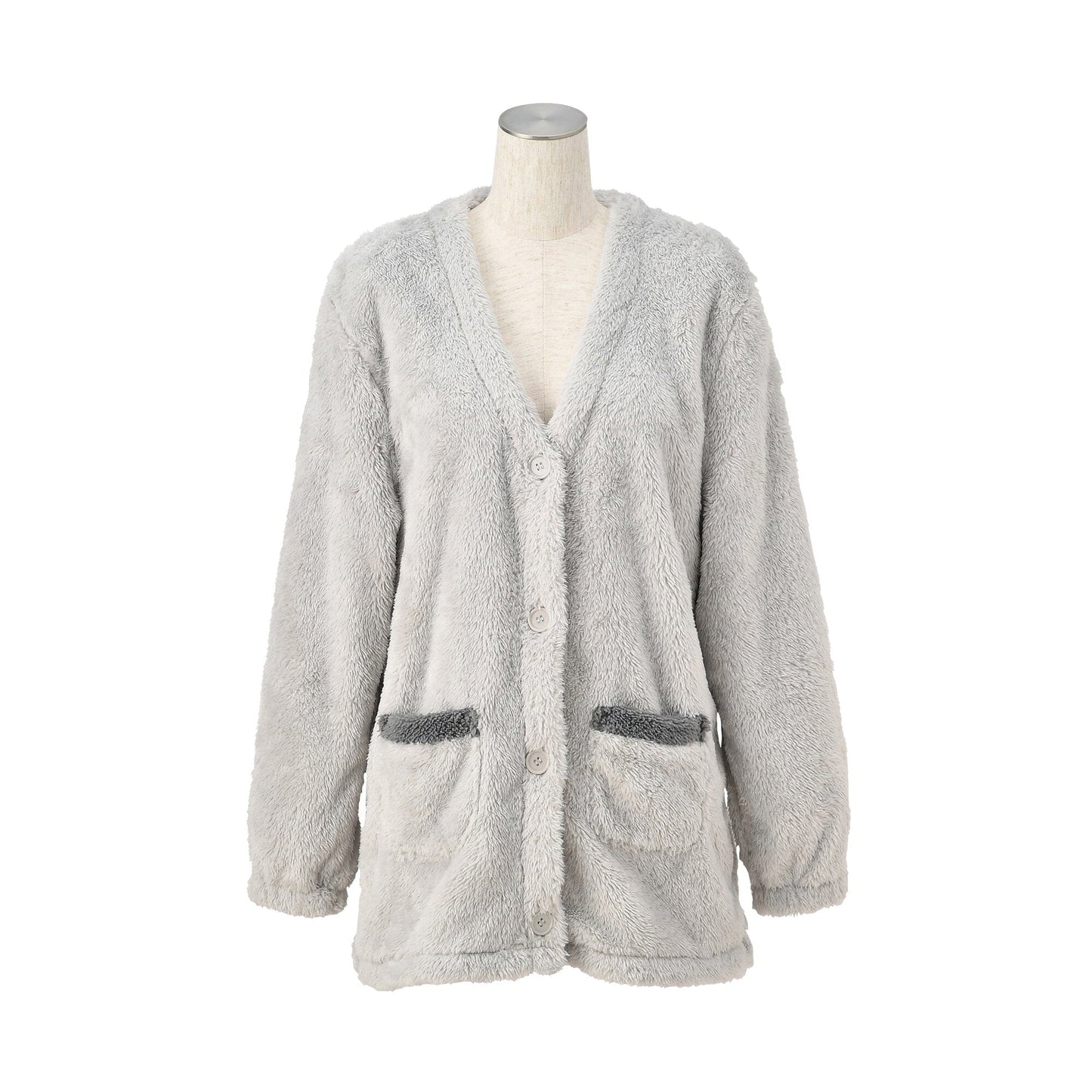 Warm Fleece Cardigan Gray