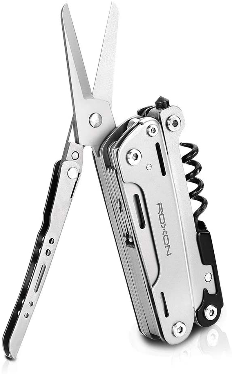 ROXON S801S STORM 16 in 1 Multitool Pliers EDC for Camping, Outdoor with Lockable Saw Blade with Nylon Case (S801S)