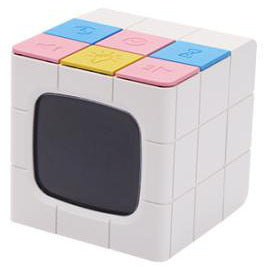 Rubik's Cube Model Alarm Clock - USB Charging, Voice Control, LED Night Light