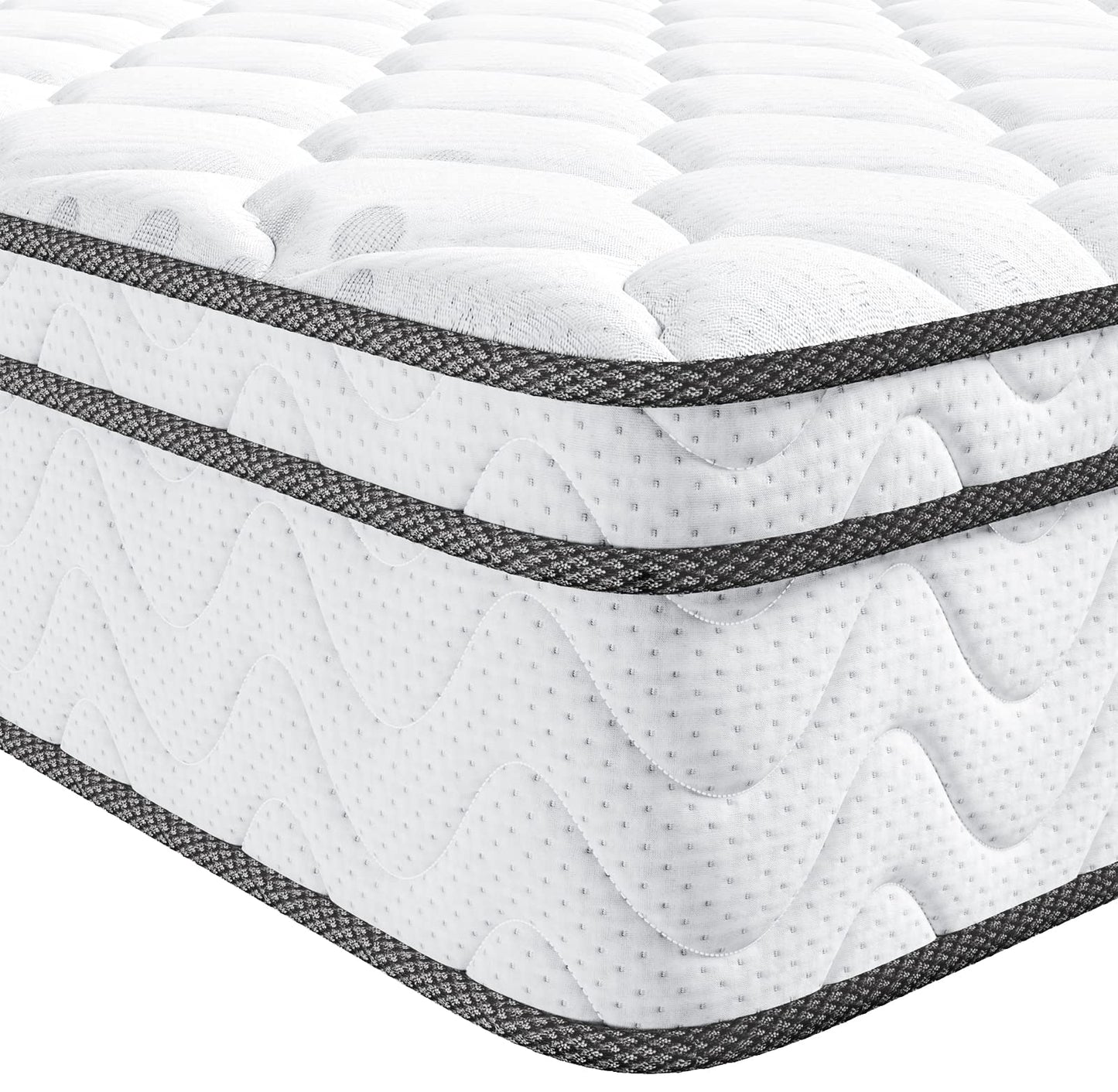 Queen Mattress, 10 Inch Hybrid Mattress with Memory Foam & Pocket Spring, Ergonomic