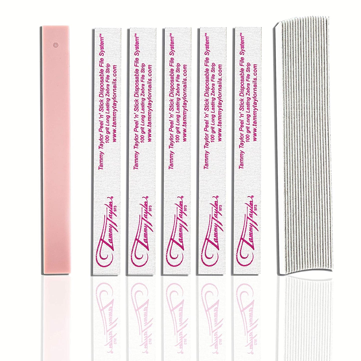 Tammy Taylor Nail File Peel 'N' Stick Disposable Zebra File-100grit - 50 count