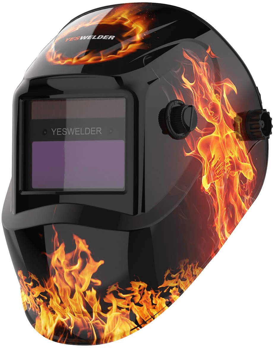 YESWELDER True Color Solar Powered Auto Darkening Welding Helmet, Wide Shade 4/9-13 for TIG MIG ARC Weld Hood Helmet