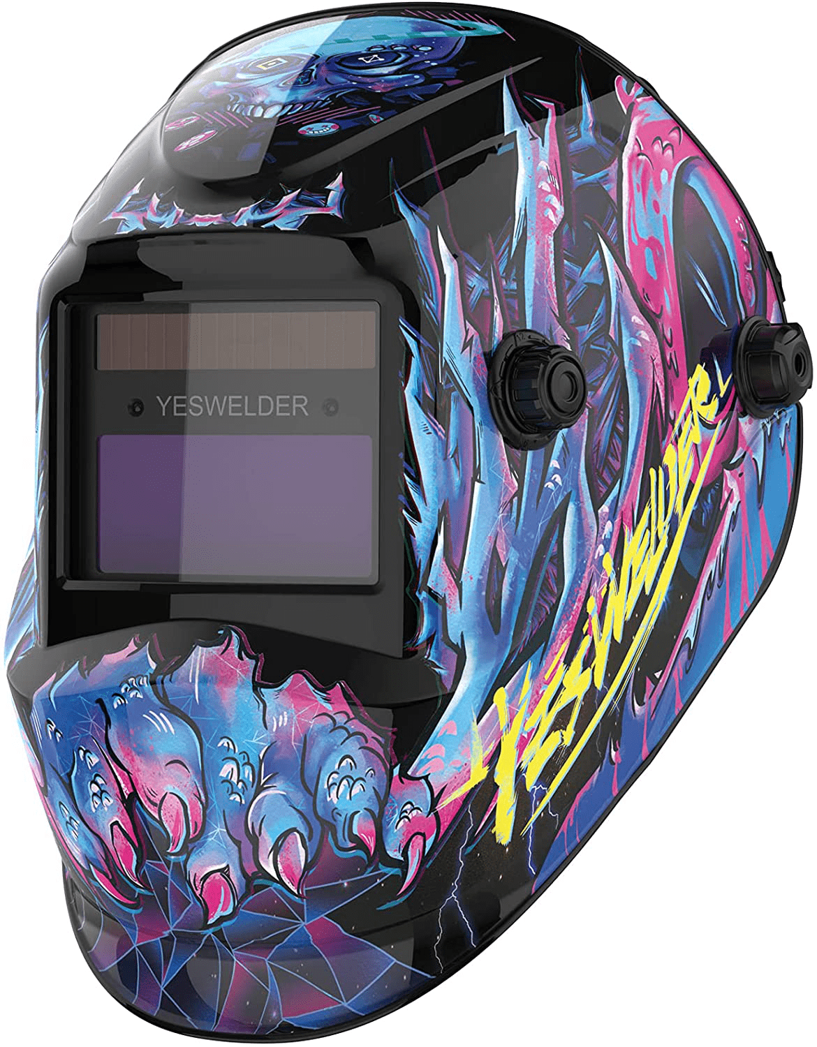 YESWELDER True Color Solar Powered Auto Darkening Welding Helmet, Wide Shade 4/9-13 for TIG MIG ARC Weld Hood Helmet