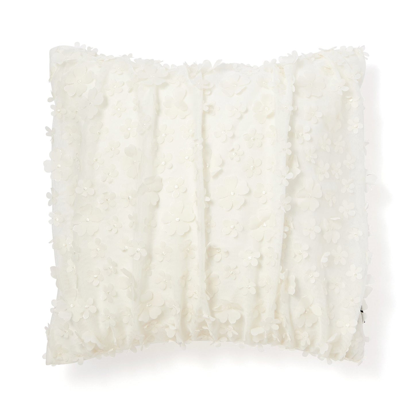 Tulle Flower Cushion Cover 450 X 450 White X Silver