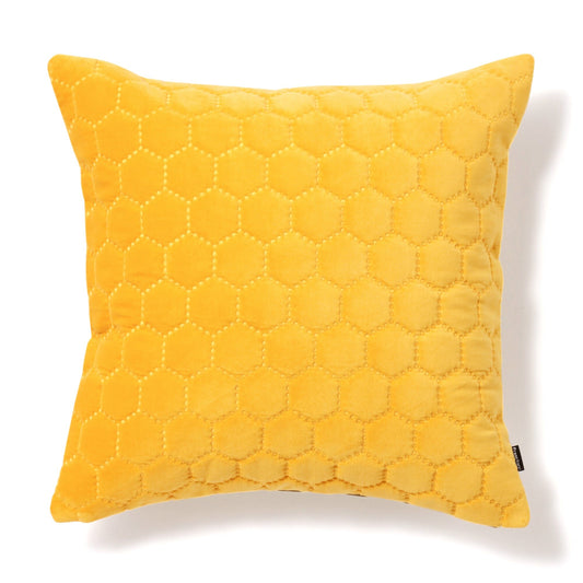 Velvet Quilt Cushion Cover 450 x 450  Yellow
