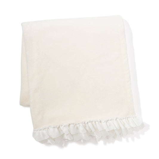 Satin Frill Throw Small 800 X 1500 Ivory
