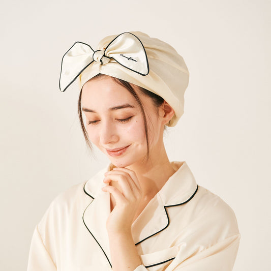 Silk Night Cap Short  Ivory