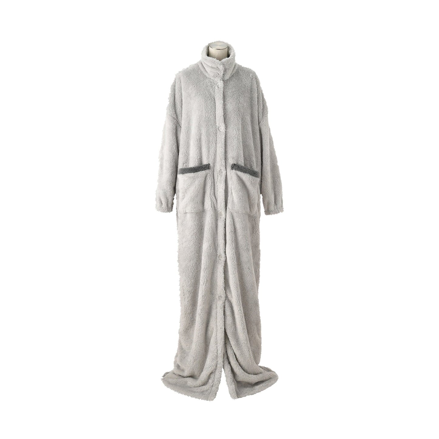 Warm Fleece Blanket Robe  Gray