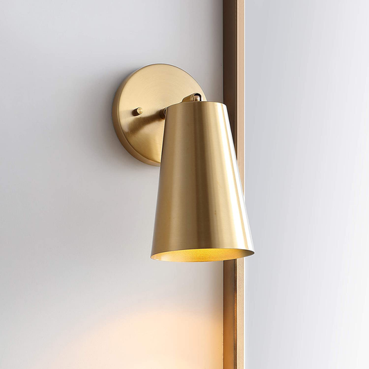 Safavieh SCN4020A Lighting Leonardo Brass Gold Wall (LED Bulb Included) Sconce