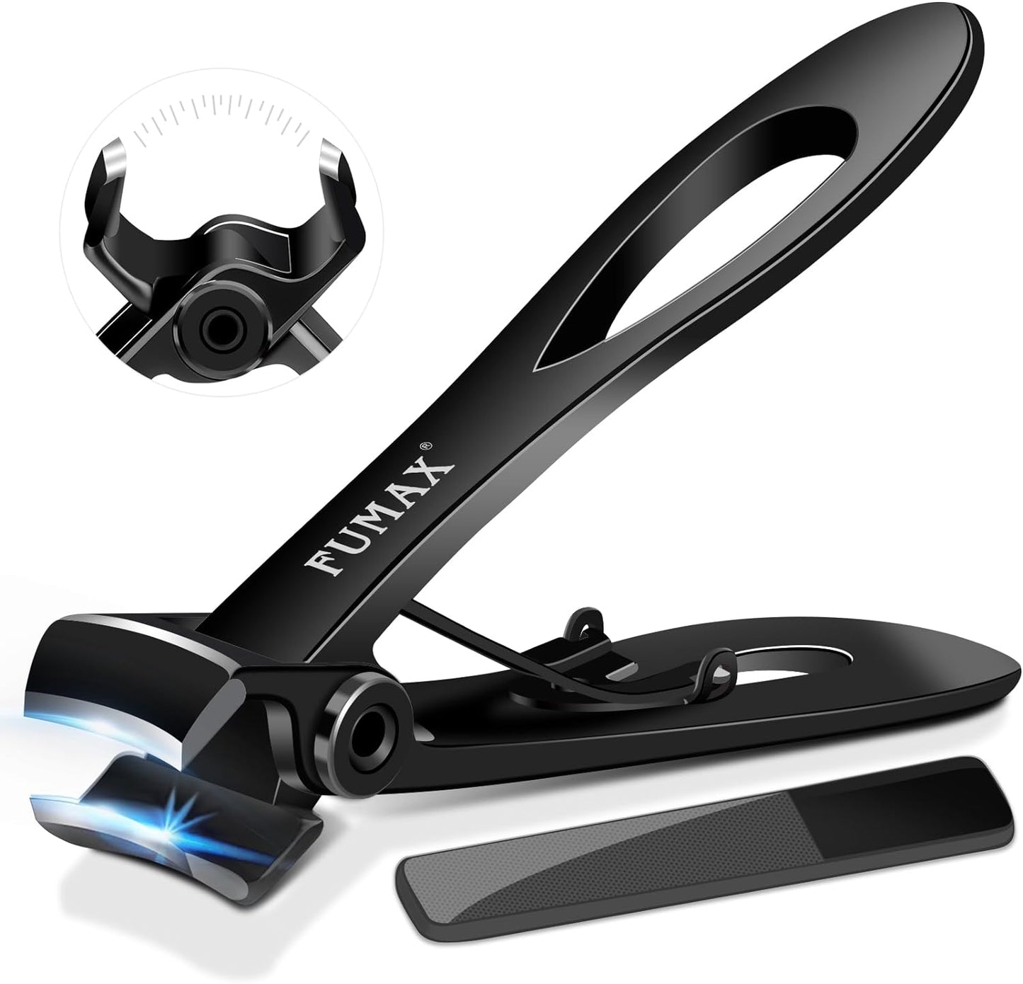 Toenail Clippers for Seniors Thick Toenails, Heavy Duty Large Nail Clippers with 15mm Wide Jaw Opening, Long Handle Big Fingernail Clippers Cutter with Nail File for Men, Seniors Women