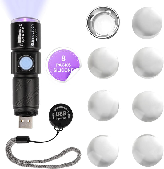 SLinnovation Rechargeable Mini UV Nail Lamp for Polygel Nails - Handheld Gel Polish UV Light Dryer with Silicone Stamper - Portable Curing Nail Lamp - Essential for Efficient Gel LED UV Nail Art