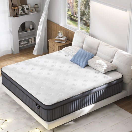 Queen Mattress, 10 Inch Hybrid Mattress in a Box, Queen Size Mattress