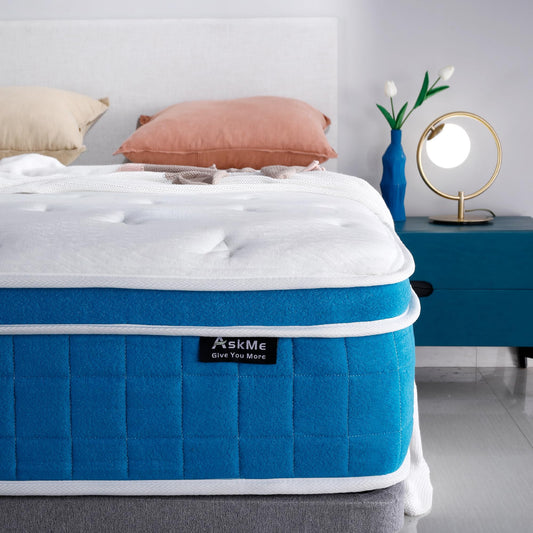 Twin XL Mattress 12 Inch Hybrid Mattress Bed in a Box,Medium Firm Cooling Gel Memory
