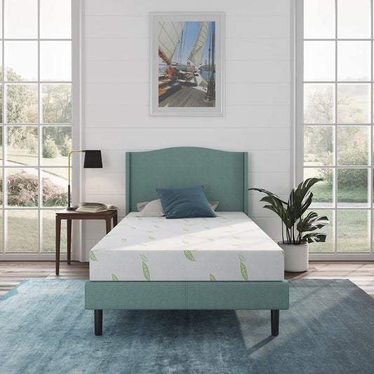 Twin-XL Mattress, 6 Inch Anula Green Tea Memory Foam Mattress, Twin-XL Bed Mattress