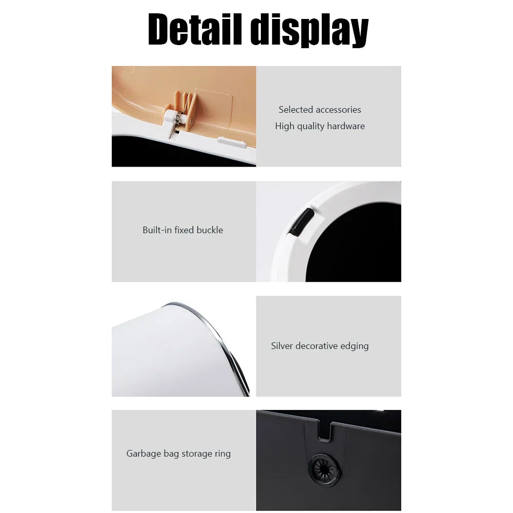 Trash Can Dispenser Narrow Slim Kitchen Trash Bin 10L 2.6Gallon for Coffee Table Bathroom for Kitchen/Bedroom/Living Room/Office