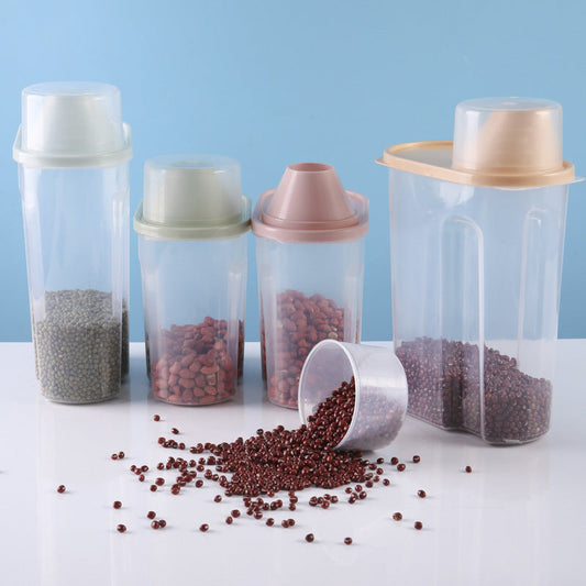 Transparent grain mixed food storage tank food dry goods storage kitchen storage box plastic seal can moisture tank