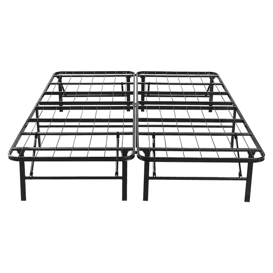 Queen Folding Metal Bed Frame Storage Platform Mattress Base