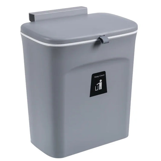 Waste Bin Hanging Trash Can with Lid Large Capacity Kitchen Recycling Garbage Basket Cabinet Door Bathroom Wall Mounted Dustbin