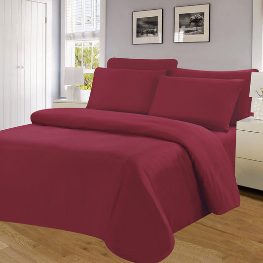 Winston 6 Piece Microfiber Wrinkle Free Sheet Set, Burgundy, King