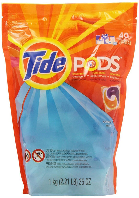 Tide Pods Laundry Detergent Ocean Mist - 40 Count