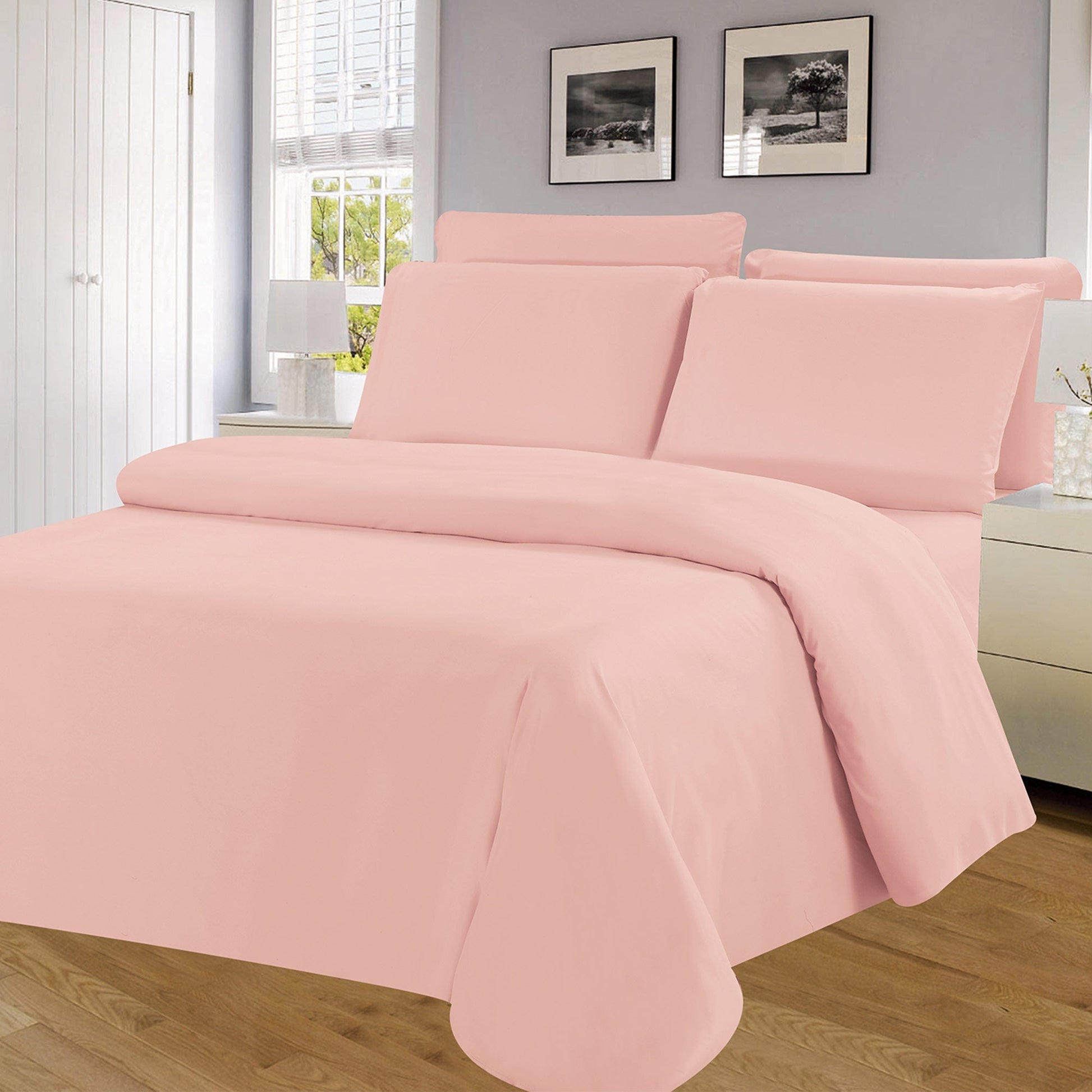 Winston 4 Piece Microfiber Wrinkle Free Sheet Set, Blush, Twin