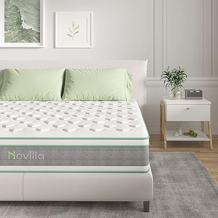 Queen Mattress 12 Inch Hybrid Mattress in a Box, Innerspring Mattress with Gel Memory